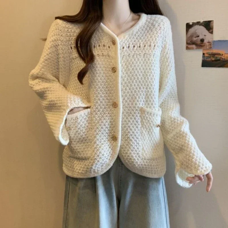 Knitted Top for Women Mesh Cardigan Ladies Sweaters Cute