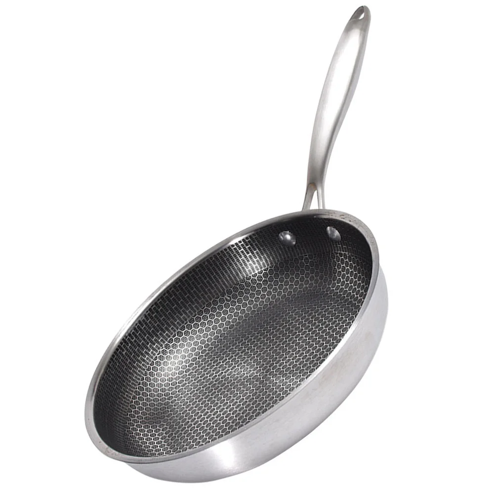 

Honeycomb Frying Pan Stainless Steel Frying Pan Thickened Seafood Frying Pan With Handle