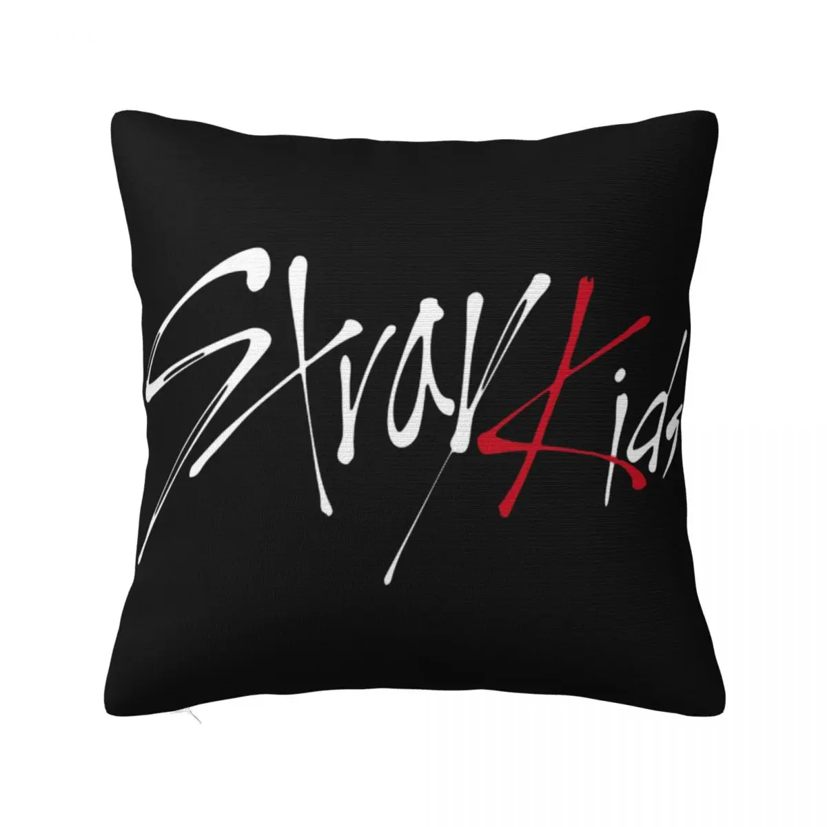 

Stray Kids Pillow Case Stray Kids logo Retro Polyester Pillowcase Bed Zipper Spring Cover