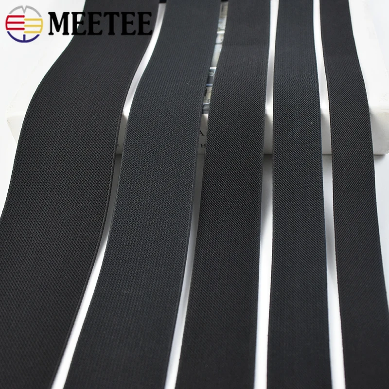Black Nylon Elastic Waistband - Stretch Tape for Sewing and Crafts (4 Meters, 10-80mm Width)