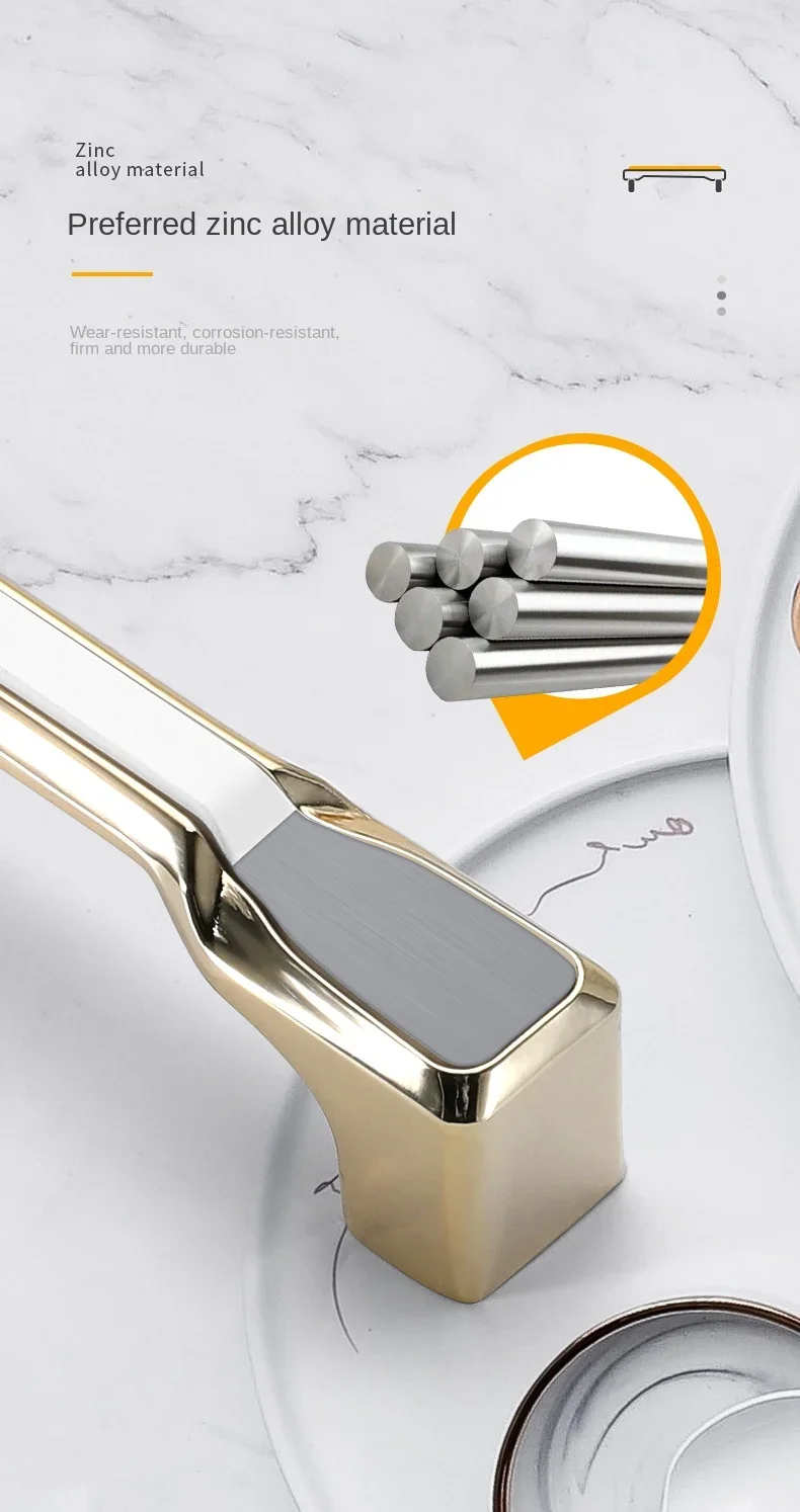 Description Picture 4 of itemNordic Style Bright Gold Black Bright Silver White Combination Cabinet Drawer Shoe Cabinet Wardrobe Zinc Alloy Handle