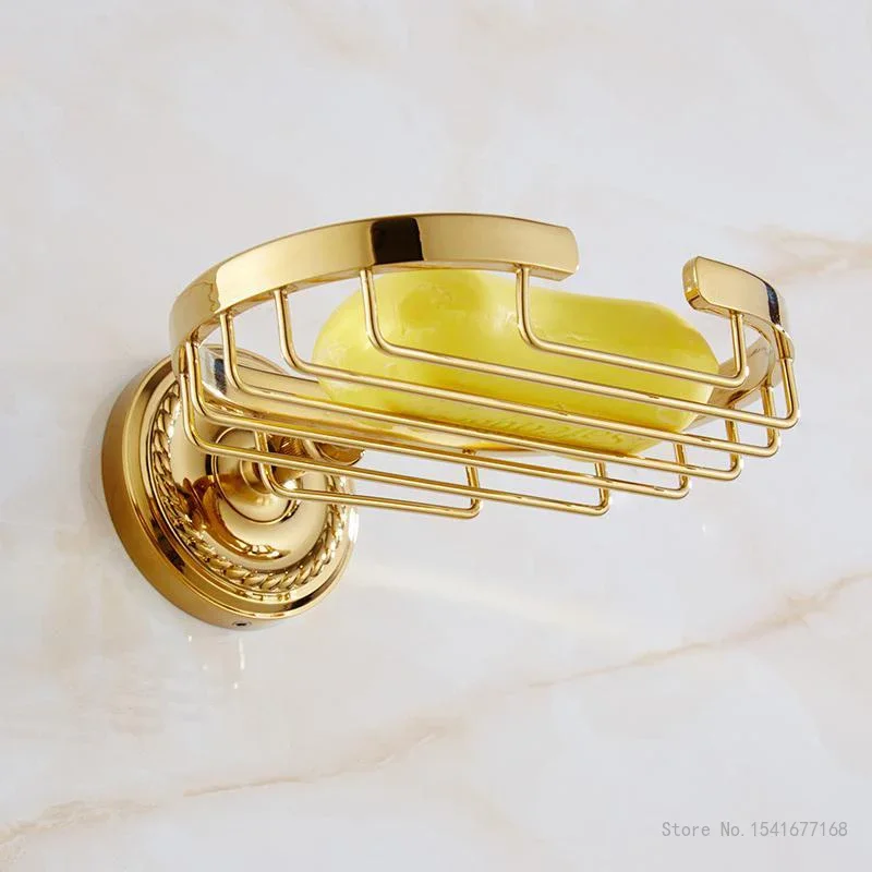 Gold and Copper Color Drainage Soap Box, All Copper, Creative European Style, Home Bathroom Supplies, Wall Mounted Soap Rack 1pc