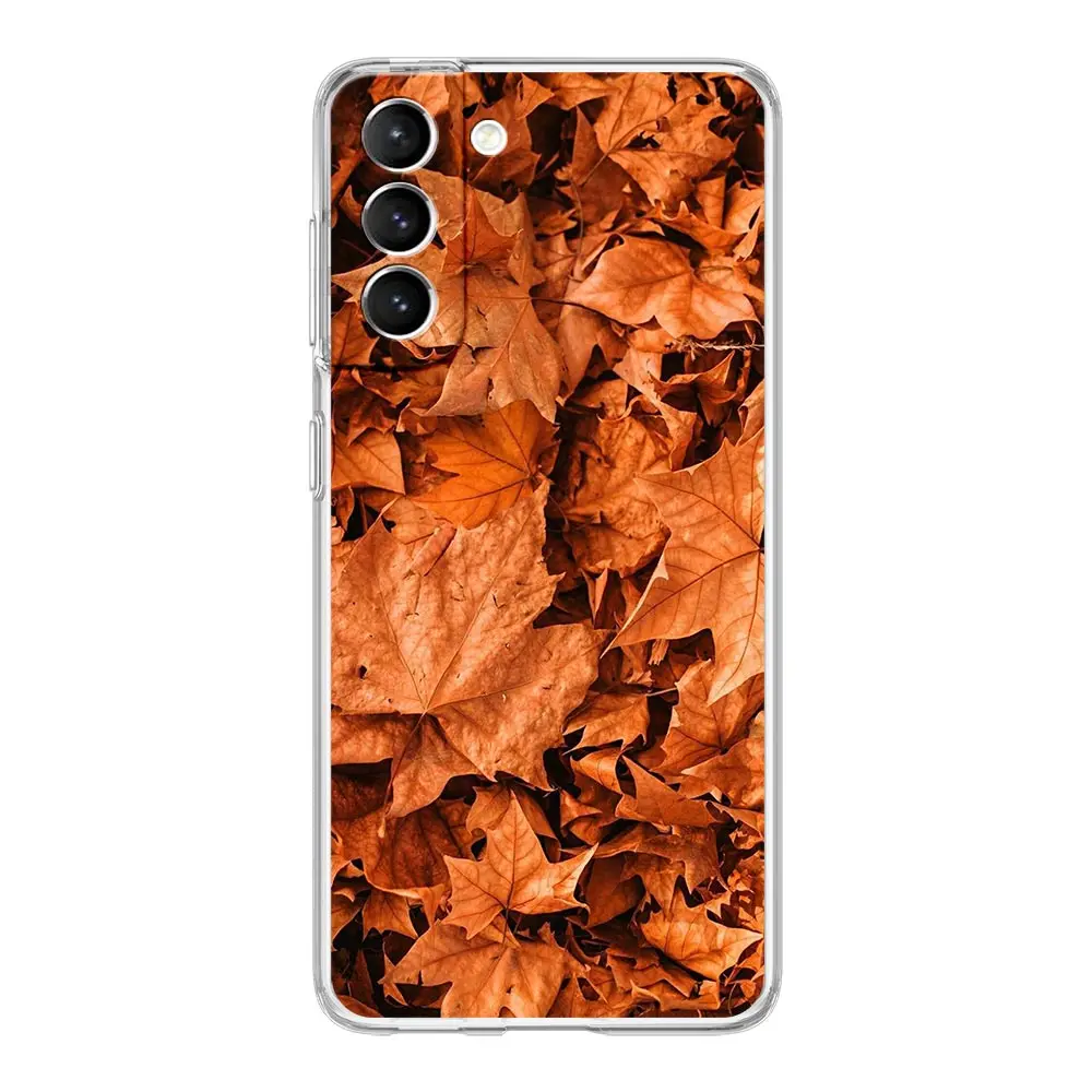 Maple Leaf Autumn Design Clear Phone Case