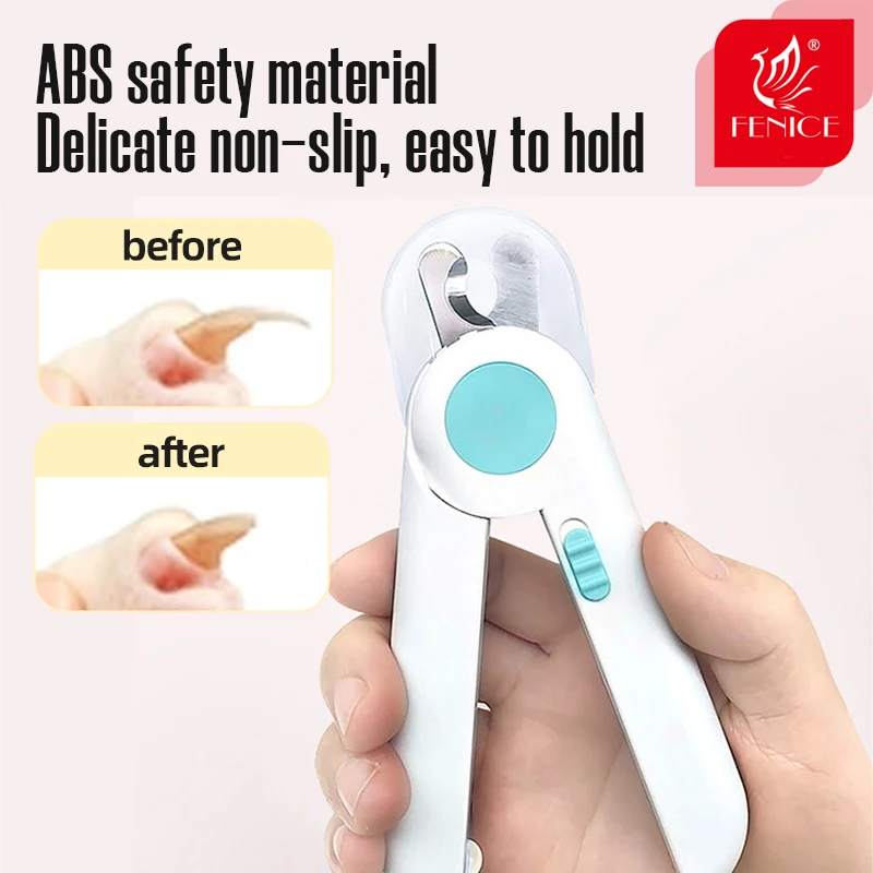 Fenice Professional Pet Nail Clipper Scissors Pet Dog Cat Nail Toe Claw Clippers Scissor LED Light Trimmer for Animals