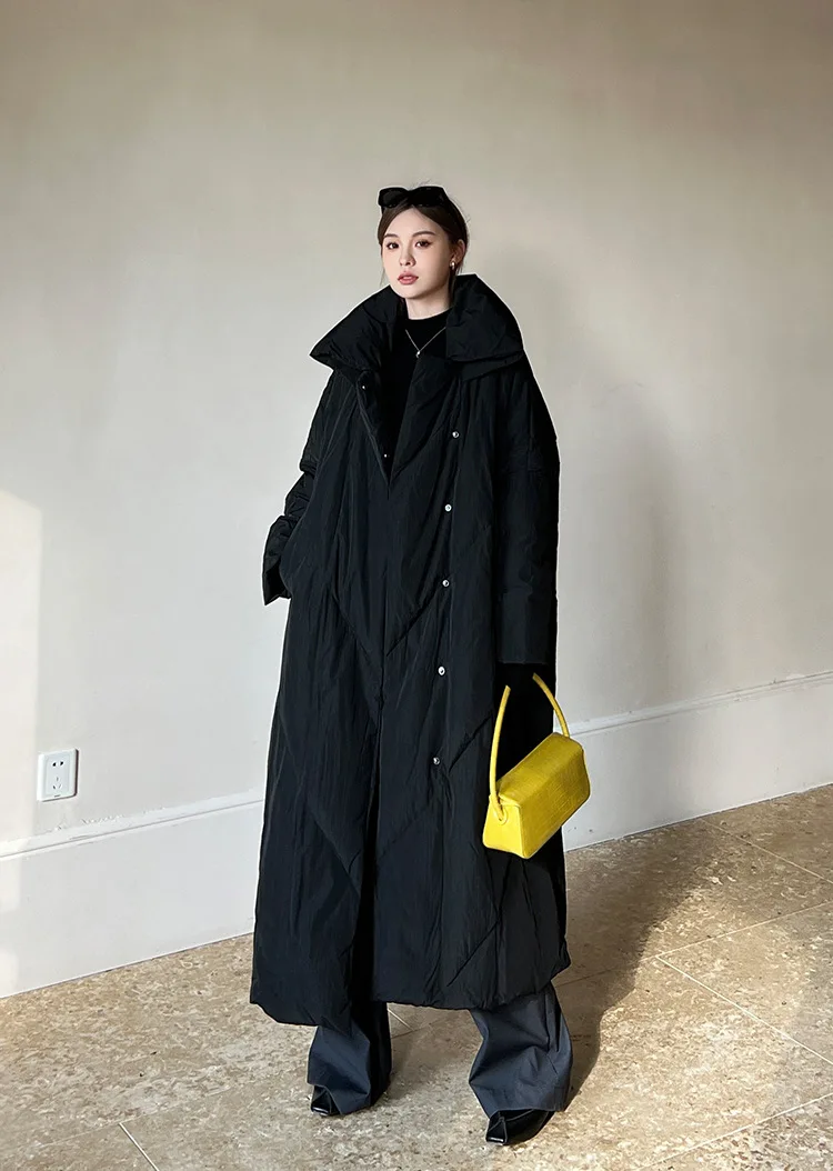 2024 New Large Size Winter Parkas Warm Long Puffer Jacket Oversized Women Loose Large Quilt Cotton Coat Cotton-padded Jacket