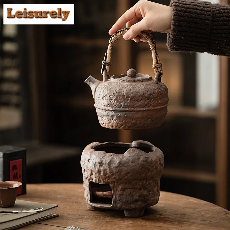 Old Rock Mud Boiling Water Kettle Large Capacity Tea Infuser Pot Household Fruit Juice Milk Tea Kettle Chinese Tea Tableware