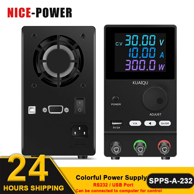 

360W Lab Power Supply 120V 3A 30V 10A 60V 5A Laboratory Source Adjustable DC Current Voltage With RS232 USB Link Computer Repair