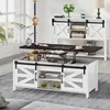 47.2" Lift Top Coffee Table 4 in 1 Farmhouse Coffee Table with Storage Coffee Tables for Living Room, Dining Room (White) 4