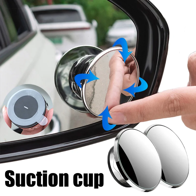 

Suction Cup Mount Car Blind Spot Mirror Wide Angle Adjustable Car Driving Auxiliary Rearview Mirror Round Convex Mirror
