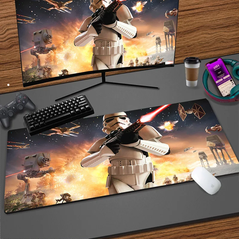

Anime Stars Wars Large Mouse Pad Laptop Office Extended Mousepad 90x40 Rubber Non-slip Gaming Mouse Mat Keyboard Game Table Mats