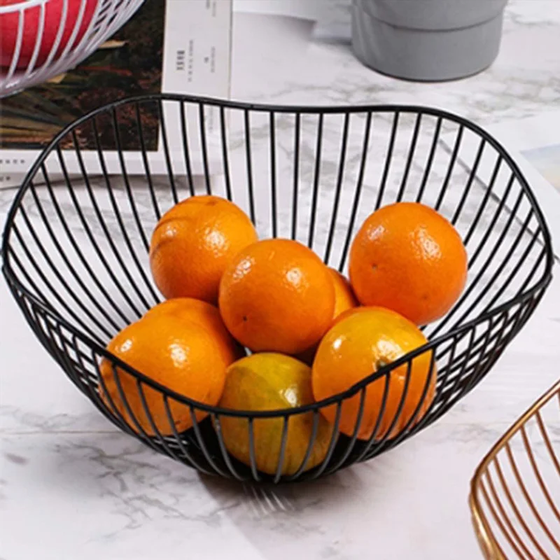 Fruit Storage Basket Metal Wire Home Dining Table Indoor