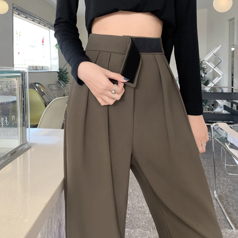 

Fashion High Waist Suits Pants Women Spring Autumn Office Lady Loose Long Trousers Harem Pantalon Femme