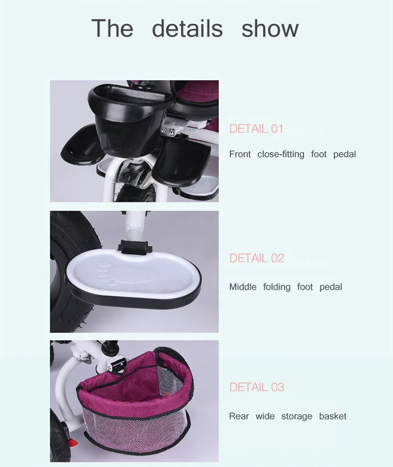 Tricicleta Pentru Copii, At Performance, Scaun Reversibil, 360, Pozitie de Somn, Roti din Cauciuc, Suport picioare, Pliabil, Loc depozitare - Triciclete - atMag.ro