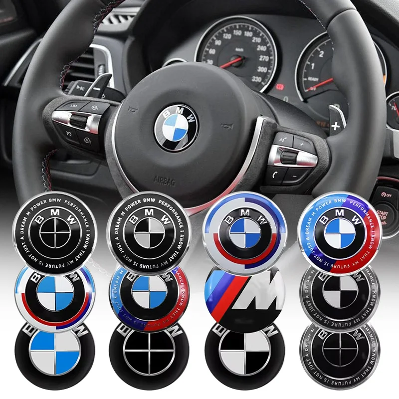 BMW E46 E90 E60 F30 F10 E39 E36 E87 F20 E90 E70 M3 M5 M6 G20 G30 E93 Z3 자동차 스티어링 휠 배지 엠블럼 스티커 자동차 스타일링