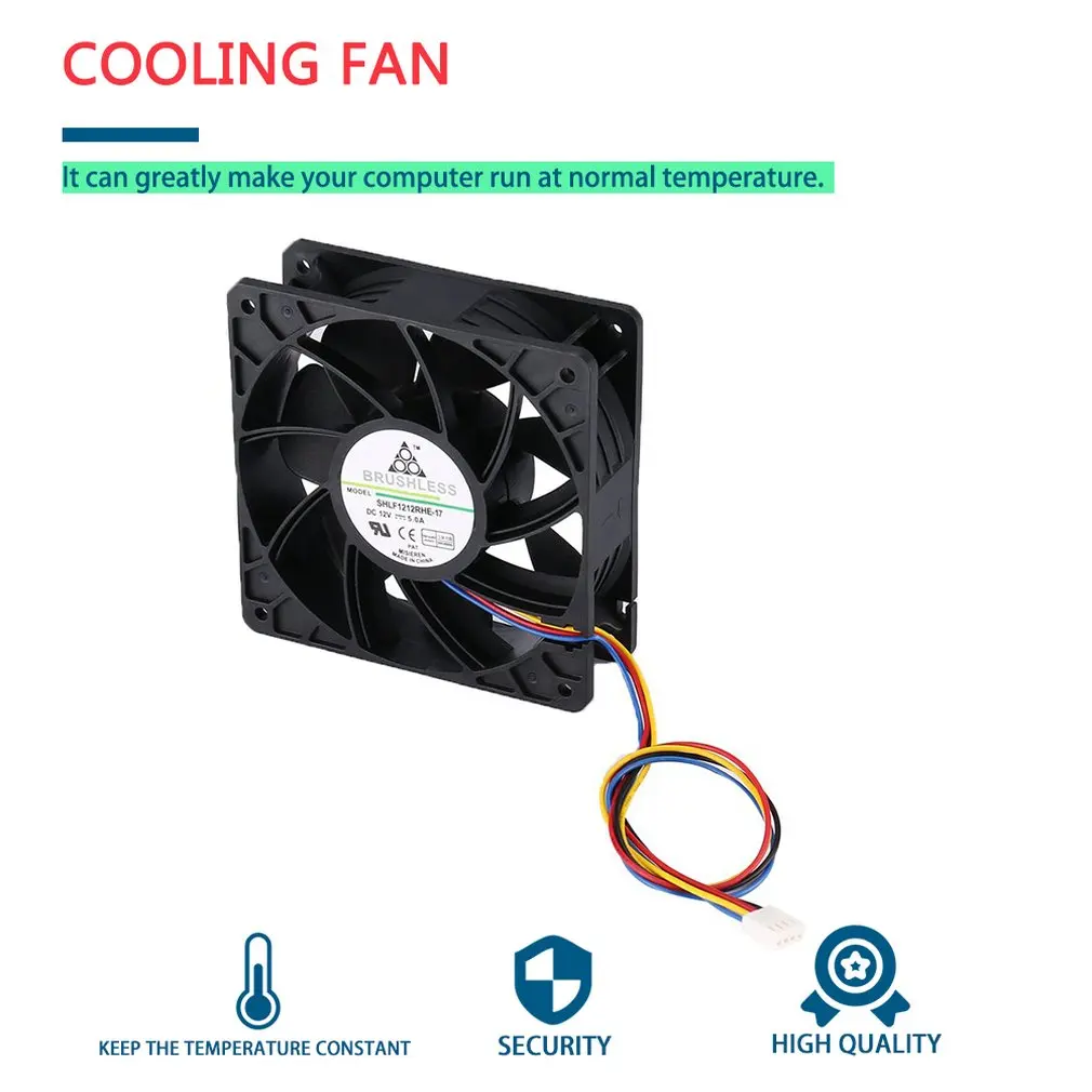 2025 Hot Miner Cooling Fan 4-Pin Connector Brushless Replacement DC 12V 5.0A For Antminer Bitmain S7 S9