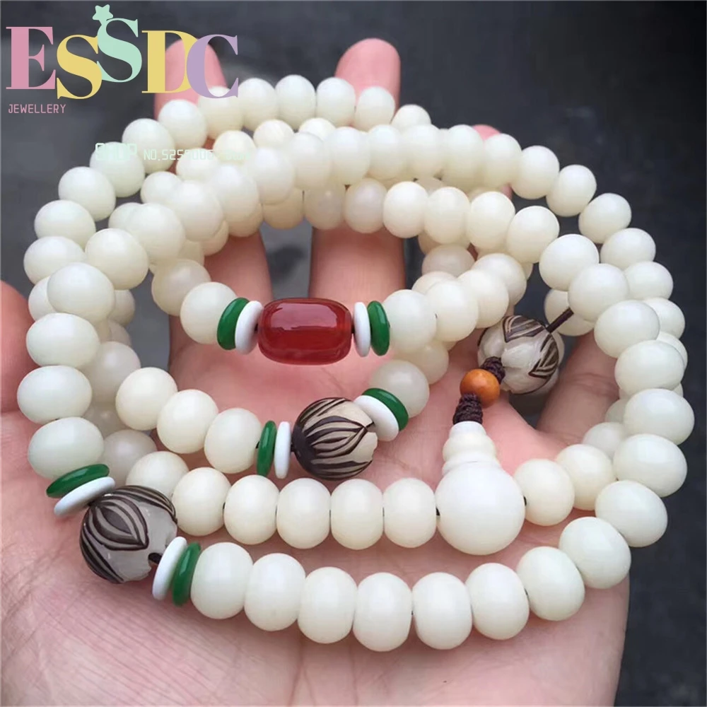 

Original Design Root 108 Mala Natural Milky White No Optimization Bodhi Beads Yoga Bracelet