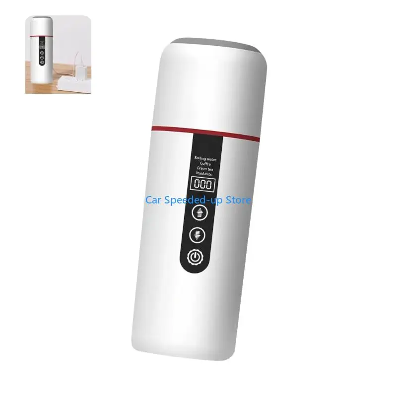 캠핑 도로 여행을 위한 X5XF 절연 차량 여행 커피포트 500ml USB 추진 가열 컵