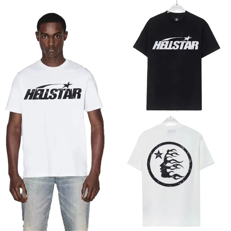 

Letter Printing HELLSTAR T Shirts for Men Women High Quality Pure Cotton White T-Shirts