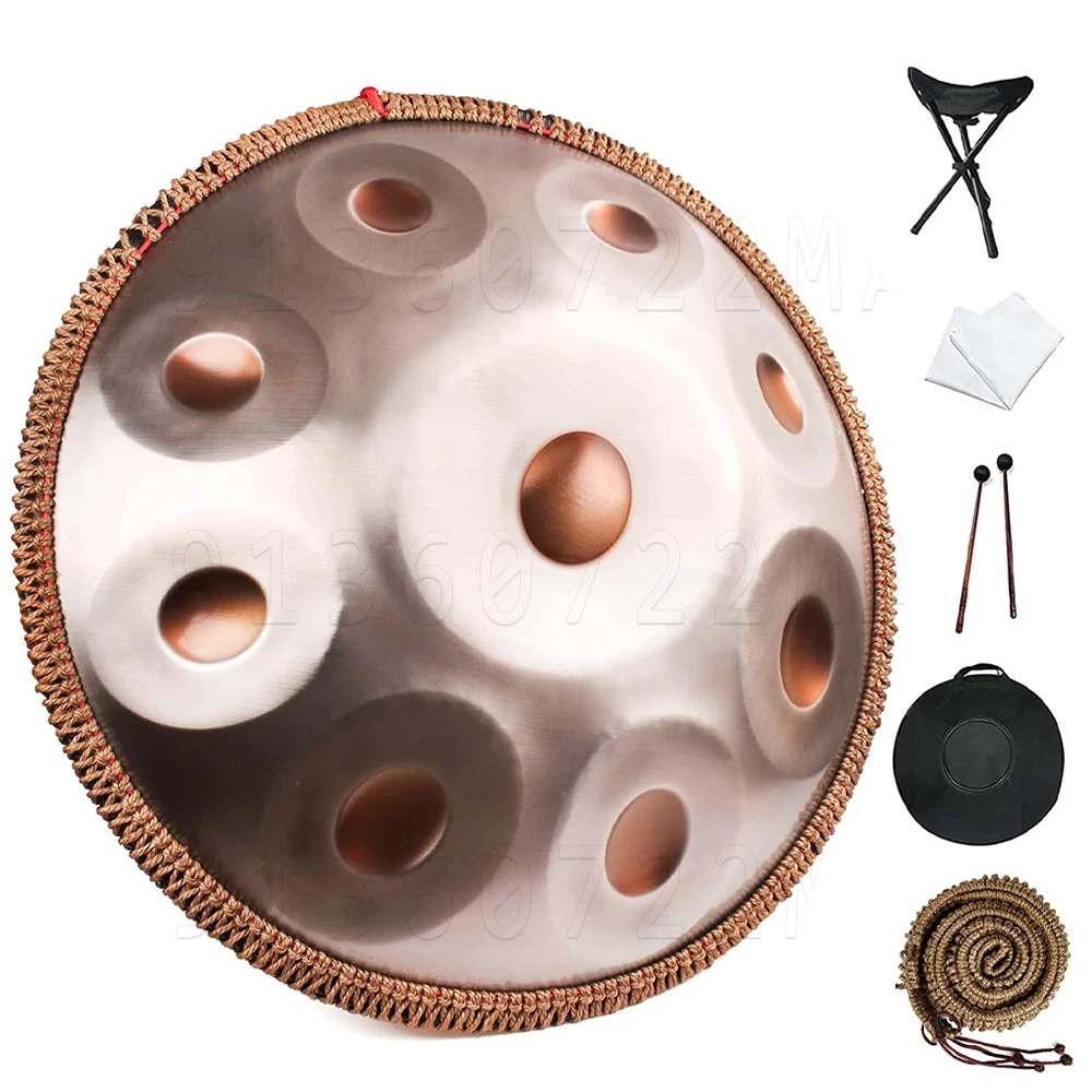 

432HZ/440Hz handpan drum 9 tone 18 inch G minor steel tongue drum meditation music drum instrument yoga tambor beginner gift