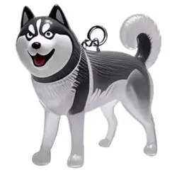 Charming Dog Hair Keychain Pendant - Cute Jewelry Souvenir & Gift Accessory (Husky)