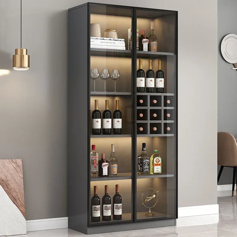 Shelf Liquor Cabinet Mini Bar Corner Open Cabinets Whiskey Showcase Luxury Home Wine Rack Refrigerator Outdoor VineraDisplay