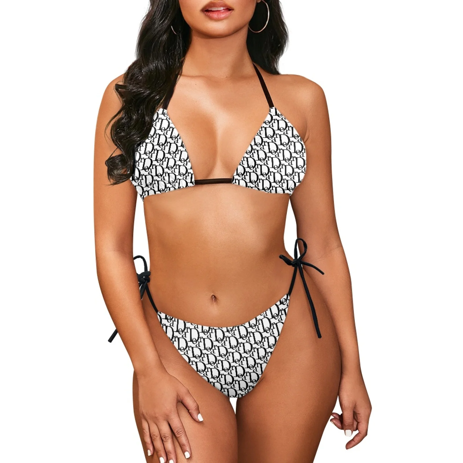 Bikini Set Luxury Letter Design Women's Triangle String Bikini Set