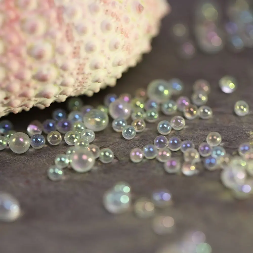 High Quality Glass Nail Art Aurora Bubble Beads 3D Mixed 3D Nail Art Decoration Nail Charms Nail Art Bubble Bead