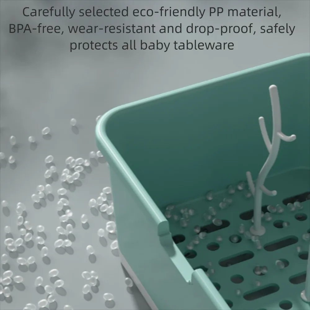 Large Capacity Baby Bottle Holder Portable with Lid Cover Nursing Bottle Drying Rack Nipple Dryer Anti-Dust