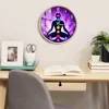 Meditating Namaste Lotus Pose Print Acrylic Wall Clock For Living Room Colorful Chakra Modern Design Home Decor Yoga Wall Watch 6