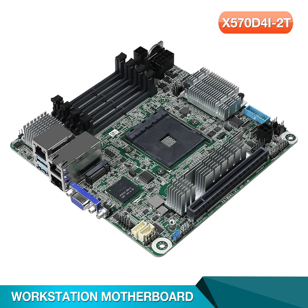 X570D4I-2T Per Cpu Serie Scheda Madre Server Workstation Asrock Am4 1331