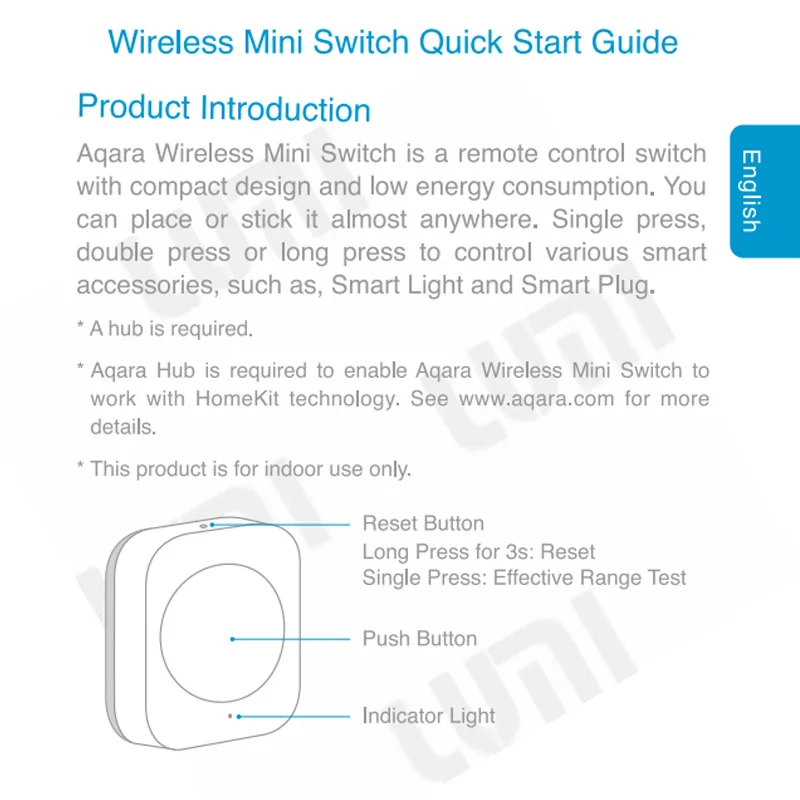 Smart Wireless Mini Switch Sensor Zigbee Connection Remote One Key Control Butto