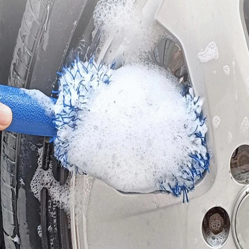 Car Wash Super Brush Plush Wheels Brush Non-Slip Handle Easy To Cleaning Rims Spokes Wheel Barrel Car Accessories car cleaning accessories wheel cleaning brush car cleaning tool wheel brush car wash brush car washing brush
