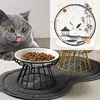 Ceramic Raised Pet Bowl Food Water Treats For Cats &amp Doggie Cat Stand Bowl Dogs Supplies Outdoor Feeding Drinking Accessories