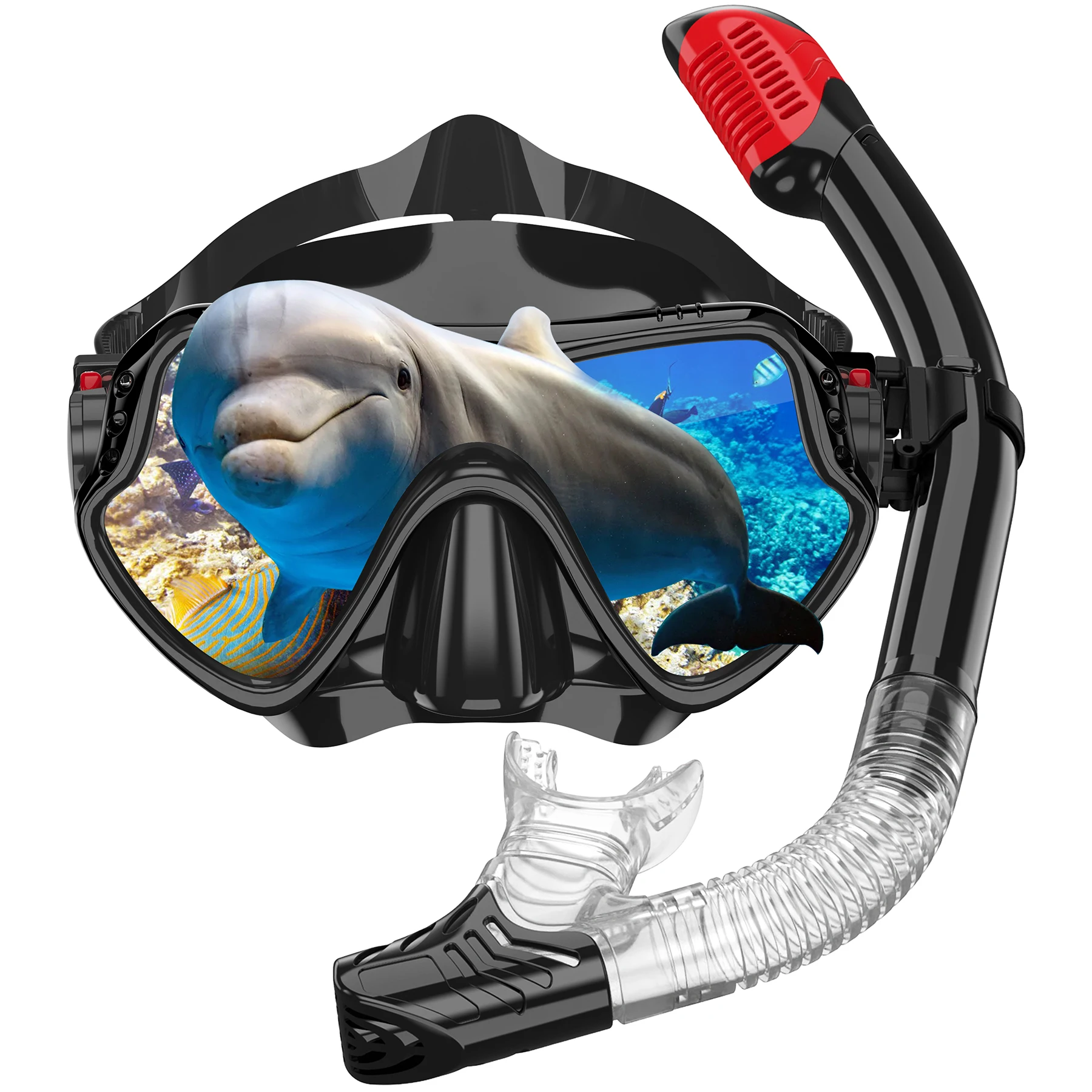 

Snorkel Diving Mask, Snorkeling Mask Set for Men Women, Big Frame Swimming Mask, Waterproof Swim Goggles, Silicone Dive Goggle