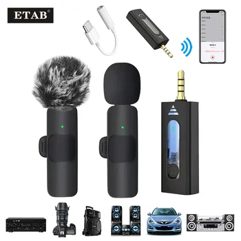 무선 라발리에 라펠 마이크, 무지향성 콘덴서 마이크, 카메라 스피커 스마트폰용, 유튜브용 녹음 마이크, 3.5mm