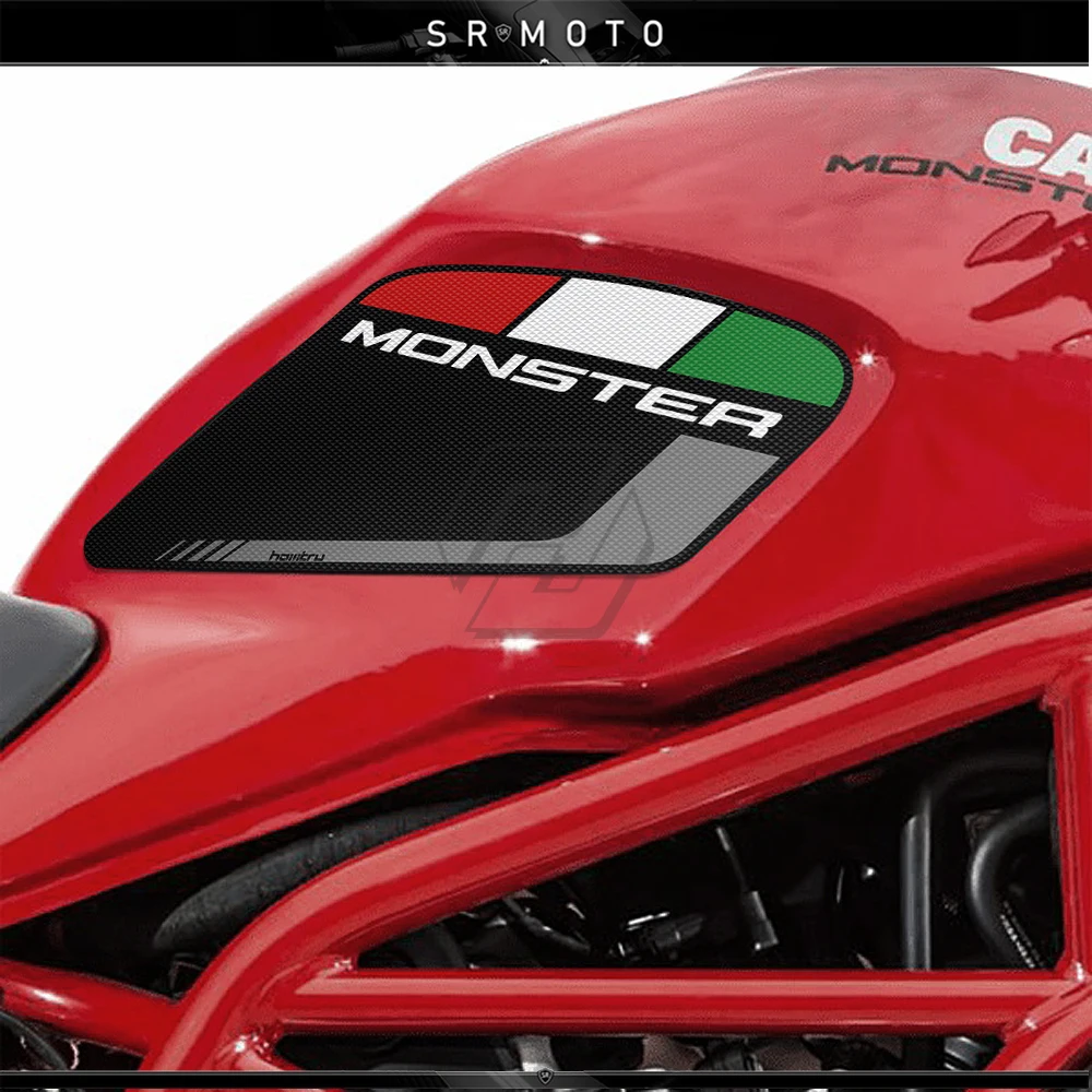 

For Ducati Monster 797 821 1200 2017-2019 Anti-slip Knee Grip Pads Side Tank Pad Sticker
