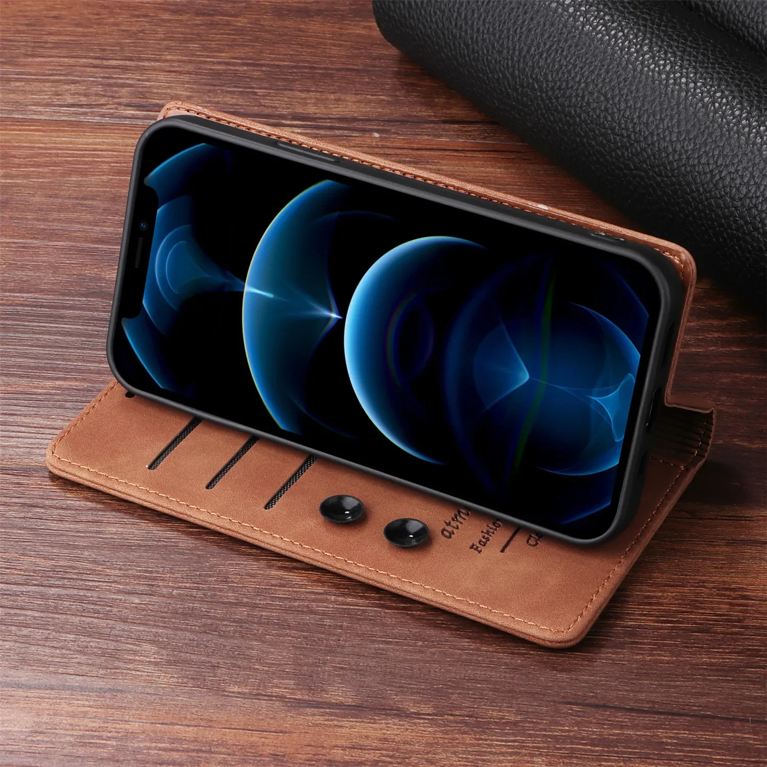 Leather Flip Wallet Phone Cover