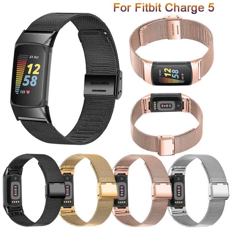 

Stainless Steel Milanese Band For fitbit charge 5 Smart Wacth Sport Wrist Strap Magnetic Loop Mesh Bracelet For Fit bit charge 5