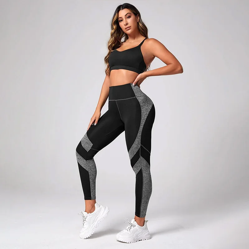 Colorblocked High Waist Yoga Pants Leggings for Women Tummy Control Workout Leggings for Women