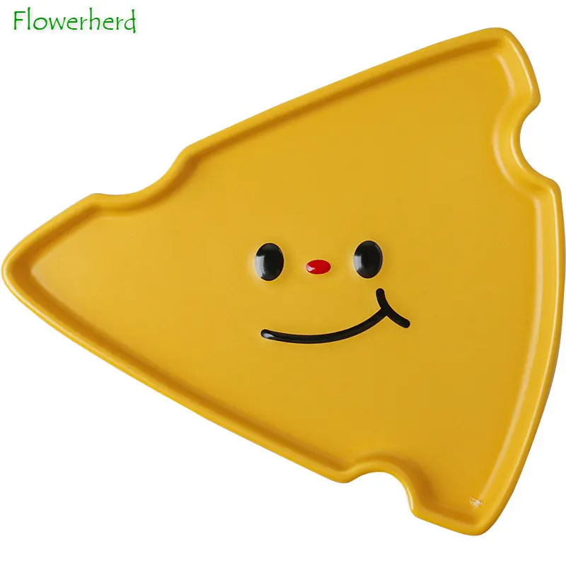 Lovely Ins Cartoon Ceramic Plate Tableware Dessert Dinner Plates Cute Dog Bear Cheese Ice Cream Kitchen Tools Household Gift dining dish