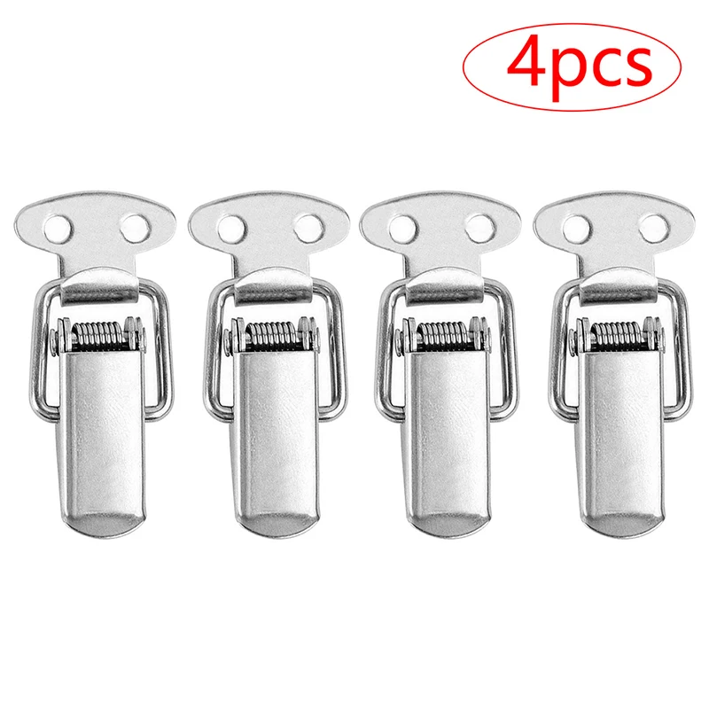 4pcs Vintage Duck-mouth Buckle Mini Chest Box Gift Suitcase Case Buckles Toggle Hasp Latch Catch Clamp Stainless Steel