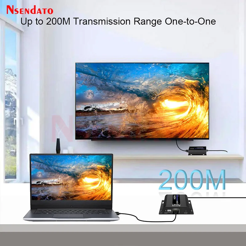 LKV483 4K@60Hz 120M HDM Extender over IP Cat 5/5E/6 HDMI Video Audio Transmitter and Receiver Kit With IR Romote for PC TV Box