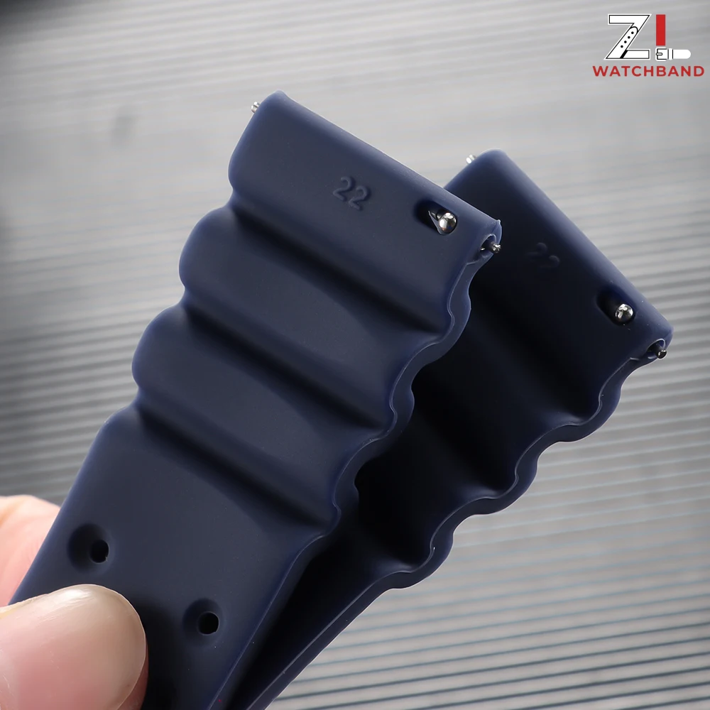 Premium High Tensile Silicone Sport Watch Band - Waterproof & Breathable Rubber Strap