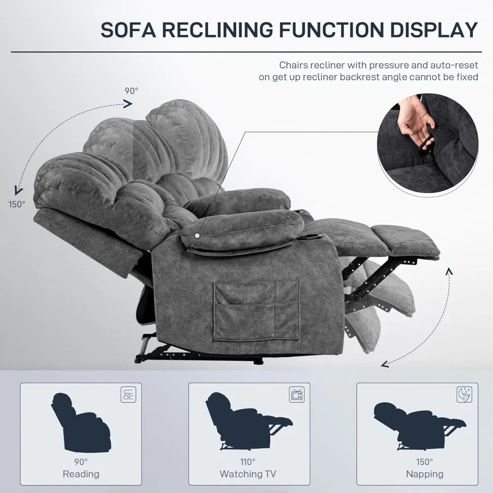 Recliner Chair with Cup Holders & Side Pocket 5