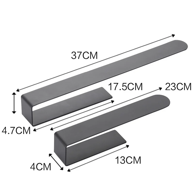 Stainless Steel Punch Free Towel Storage Holder Self-adhesive Wall Hanging Brushed Black Towel Rack Hanger Shelf Bath Hardware