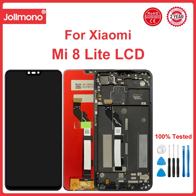 

6.26'' Mi 8 Lite Screen With Frame, for XIAOMI Mi 8 Lite Mi8 Lite M1808D2TG Lcd Display + Touch Screen Replacement with Frame