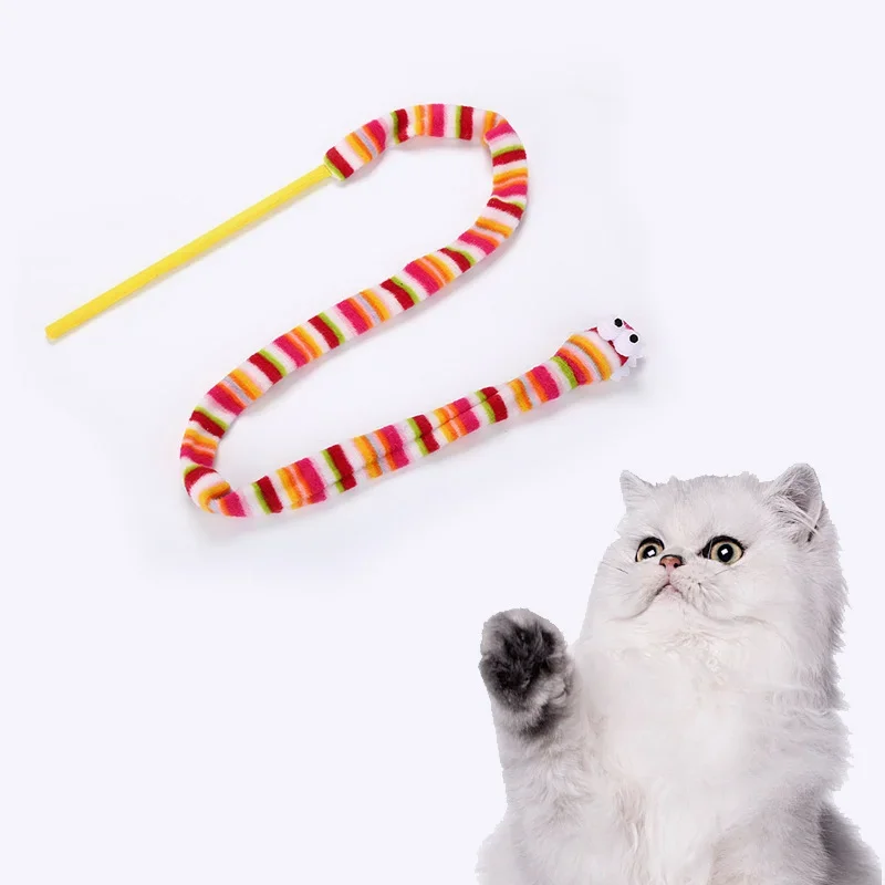 

Creative Rainbow Snake Kitten Toys Interactive Toy Pet Interactive Toy Funny Cat Stick Good Quality Fast Shipping Pet Accessory