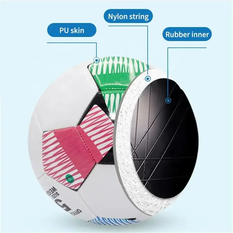 Soccer Ball Official Size 5 PVC PU Material Football High Quality Seamless Wear-resistant Explosion-proof TPU Match Footy Balls