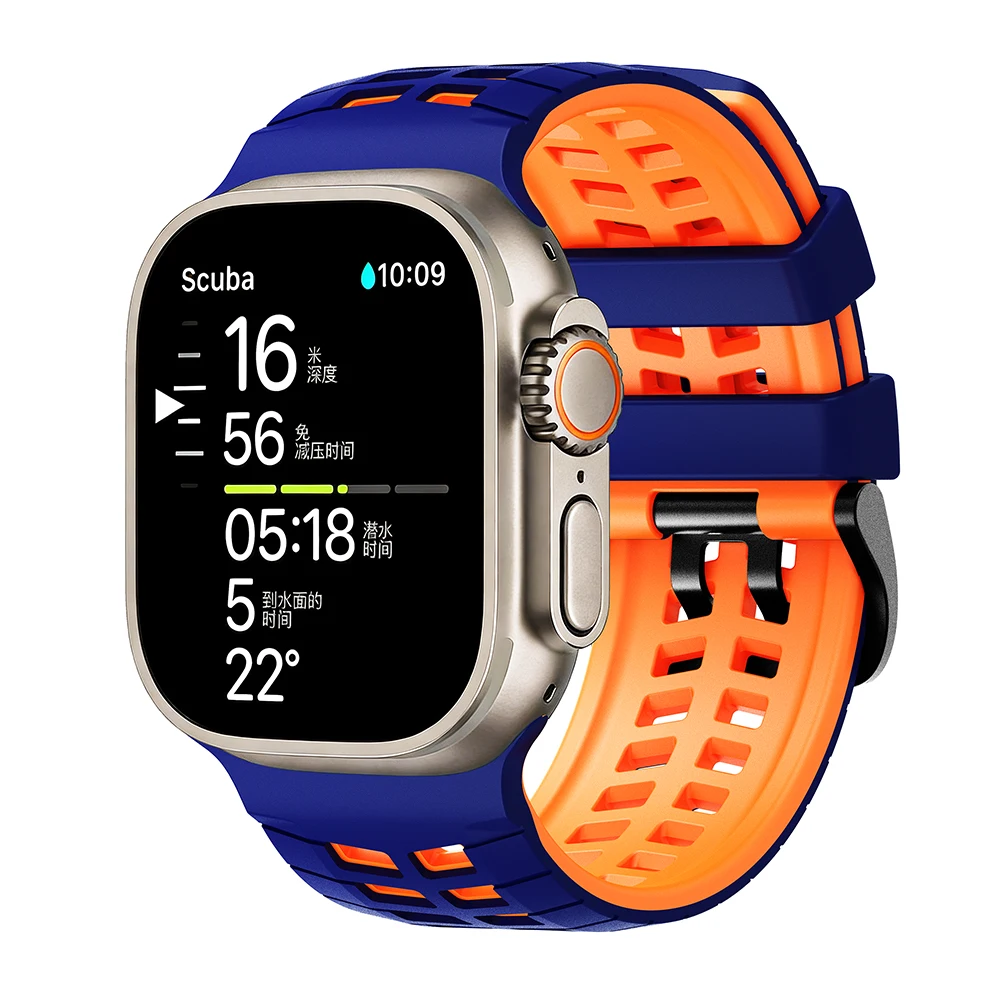 Premium Silicone Sports Bracelet for Apple Watch - Versatile Replacement Band