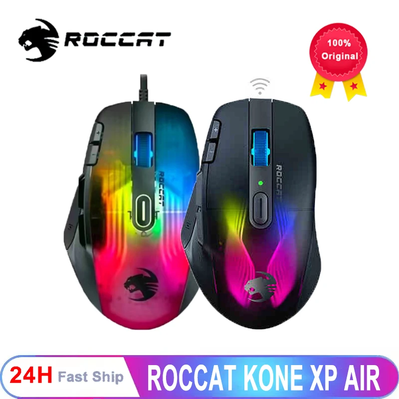 

Оригинальная Беспроводная игровая Bluetooth-мышь для ROCCAT KONE XP Air, 16,8 миллиона 3D геймерских мышей RGB, 19000 DPI, двигатель Owl-Eye 2